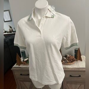 NWT vintage IZOD silk wash ladies 100% cotton white polo